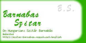 barnabas szitar business card