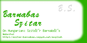 barnabas szitar business card